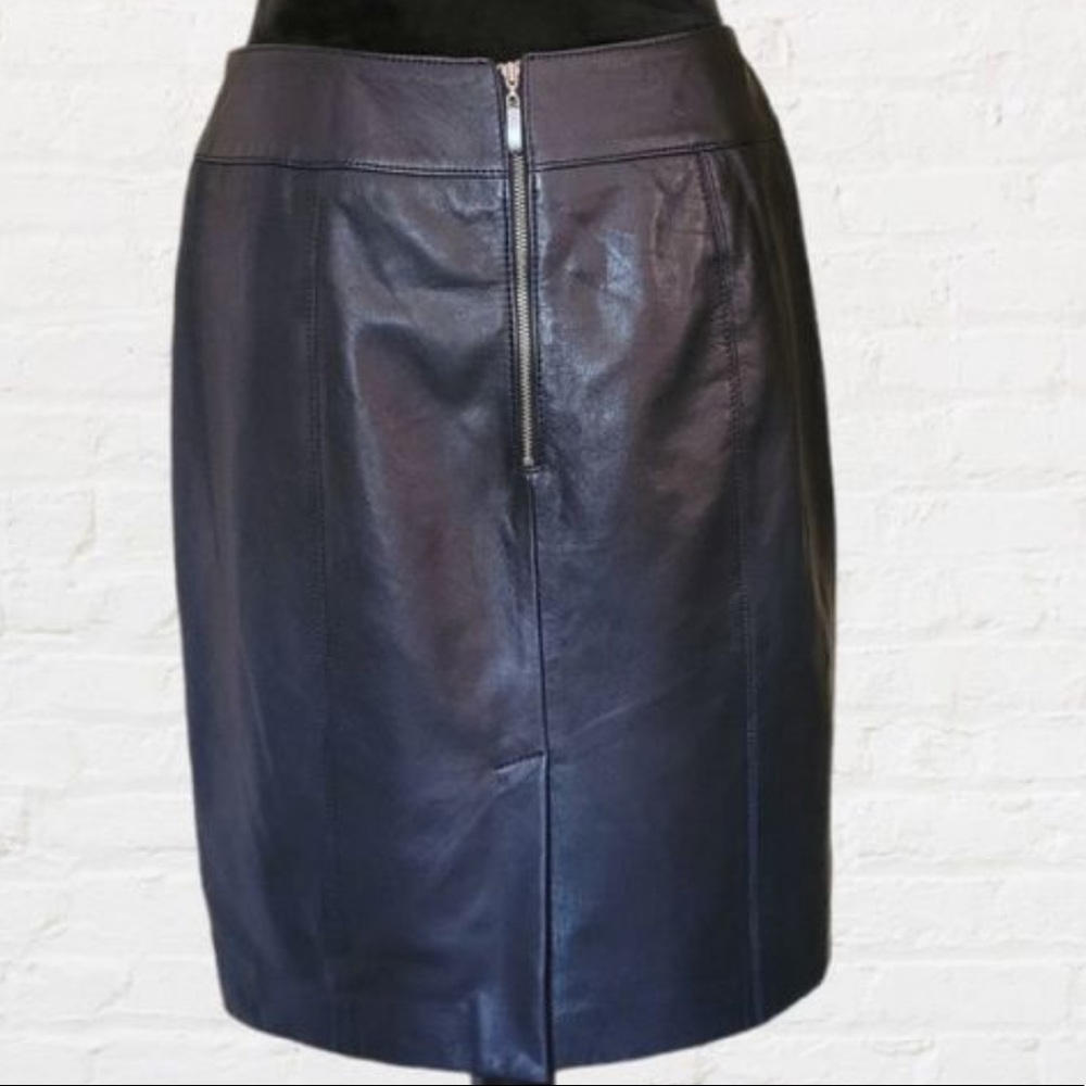 Amber sun (real leather) high waisted skirt.